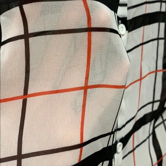 BOGO Reitmans Sheer Plaid Asymmetrical Top - Picture 5 of 9